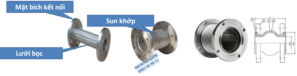 khớp nối mềm inox 2 đầu mặt bích 2