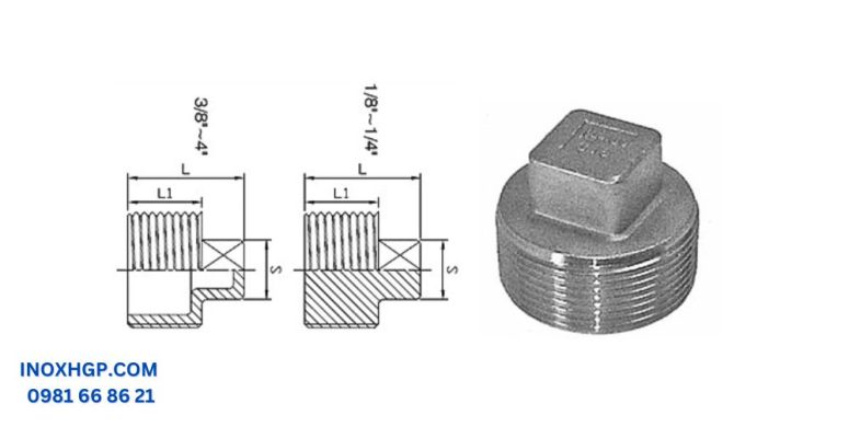 đầu bịt thép ren ngoài